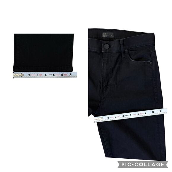 MOTHER The Insider Crop Cropped Bootcut Not Guilty Black Stretch Jeans Size 27 - Picture 10 of 12